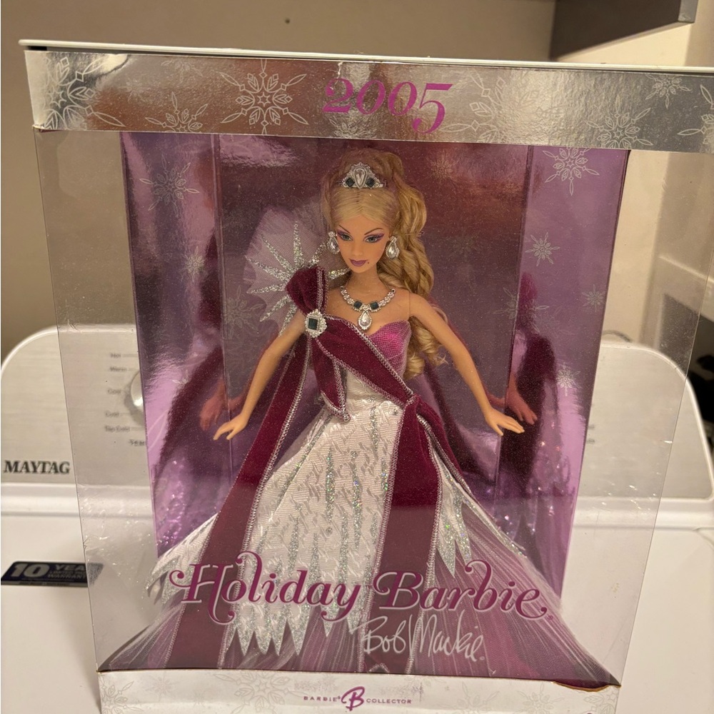 Bob Mackie Holiday Barbie - Burgundy and Silver Elegance